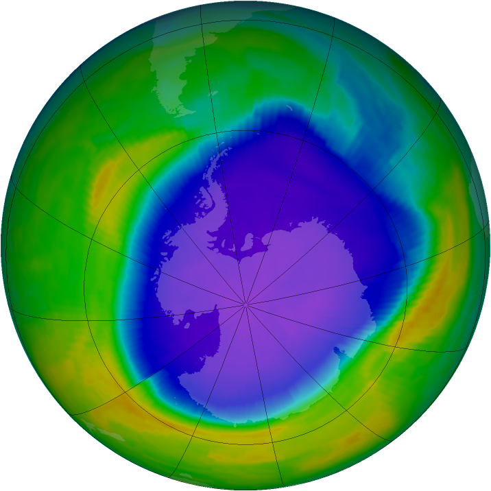 Antarctic ozone map for 07 October 1997